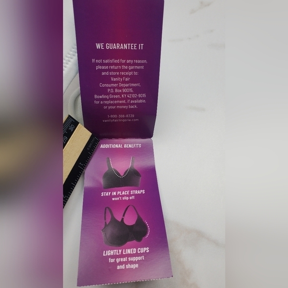 Vanity Fair‎ lightly lined bra White Smooth Back 4-way stretch Size 40D - Picture 6 of 12